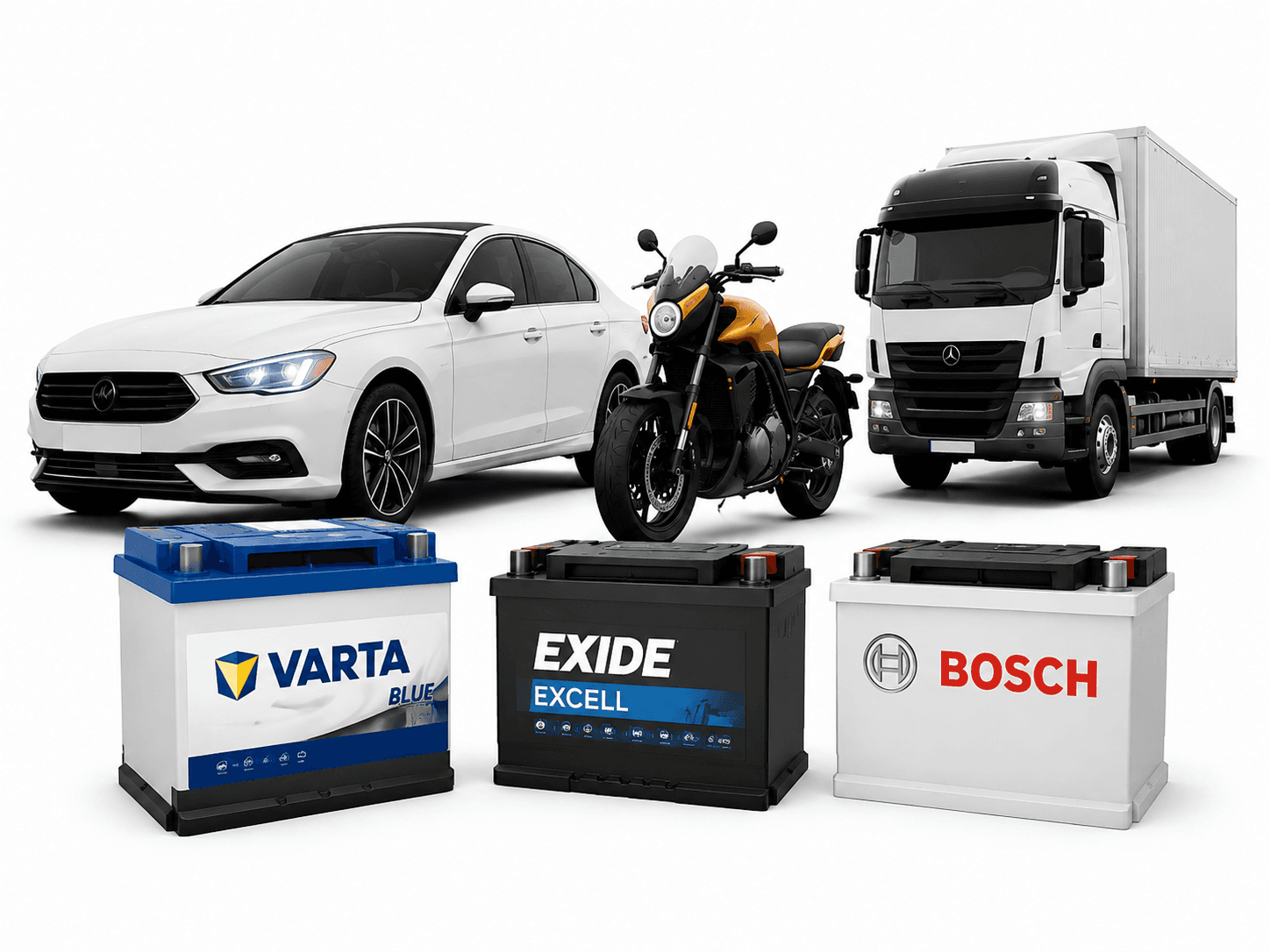 Акумулятори Varta, Exide, Bosch для авто, мото та вантажного транспорту